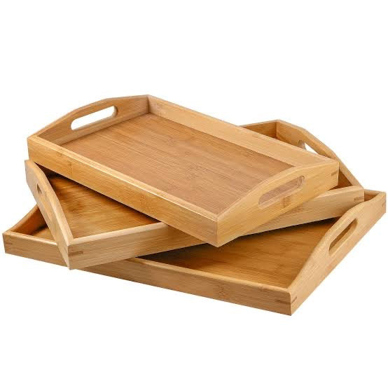 Bamboo Serving Tray Set