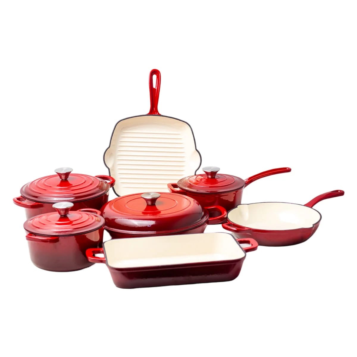 Enameled Cast Iron Cookware Set (11-Piece)